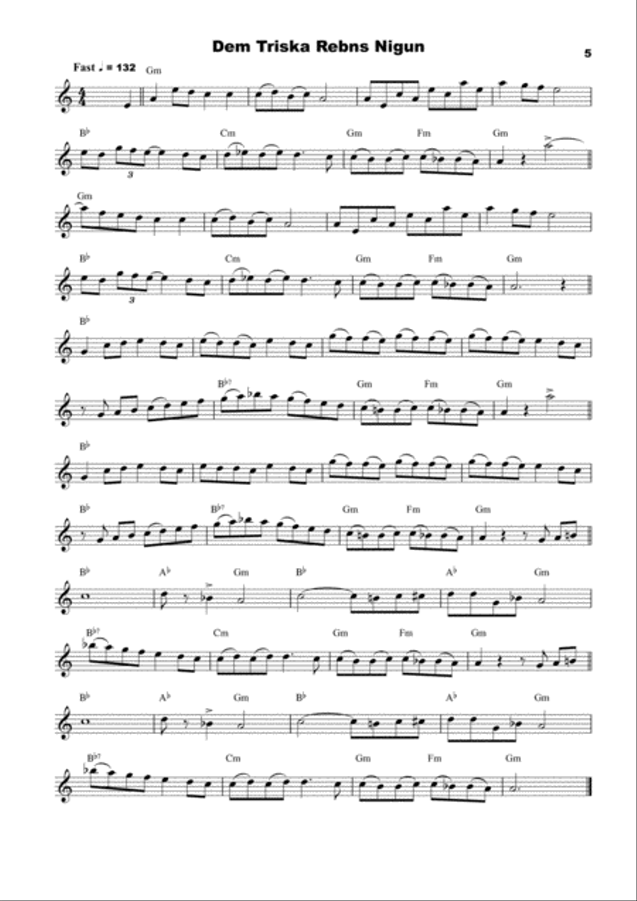 25 Klezmer Tunes for Clarinet Clarinet Solo scores gallery preview page 5