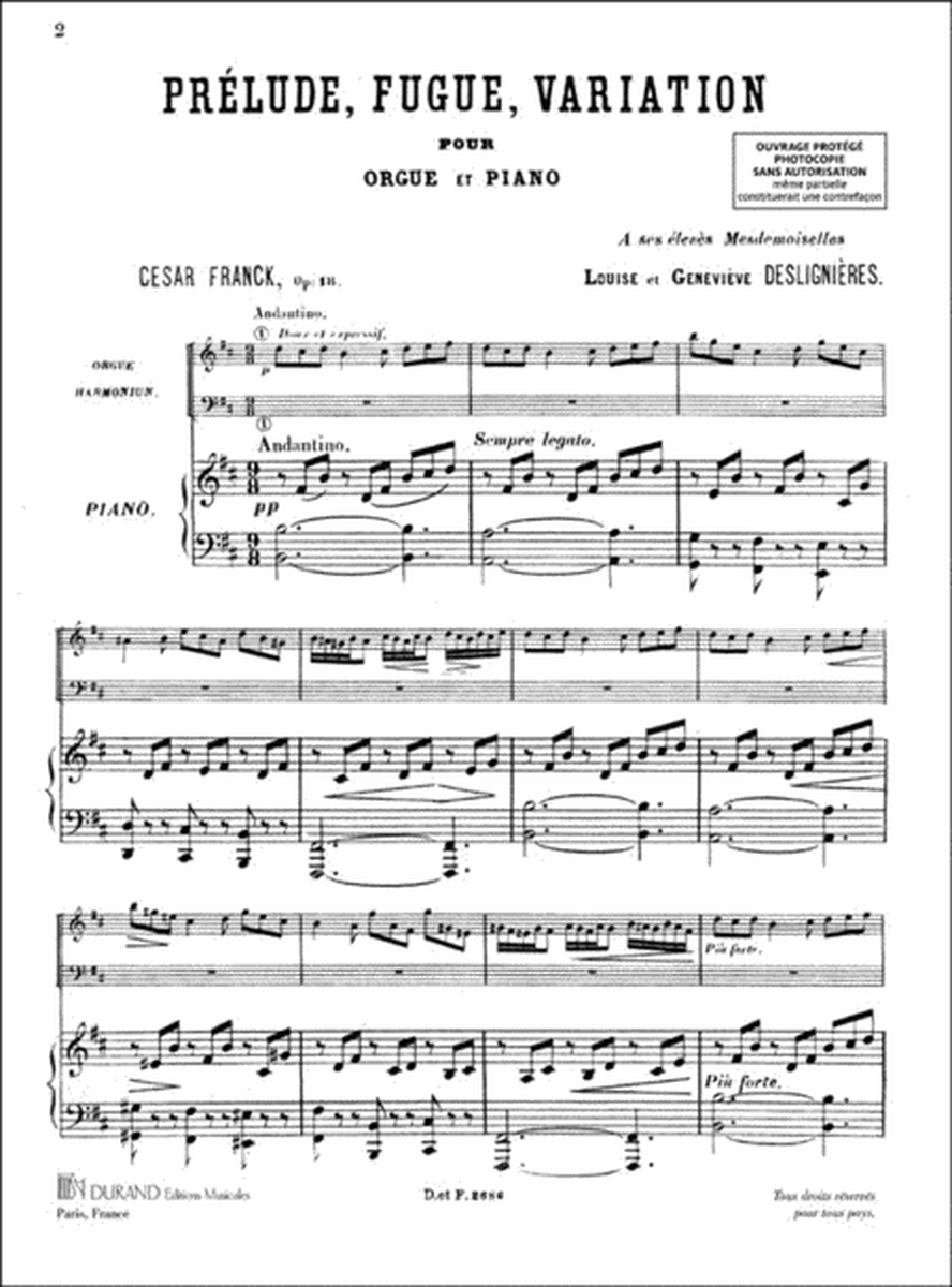 Prelude, Fugue Et Variation, Opus 18