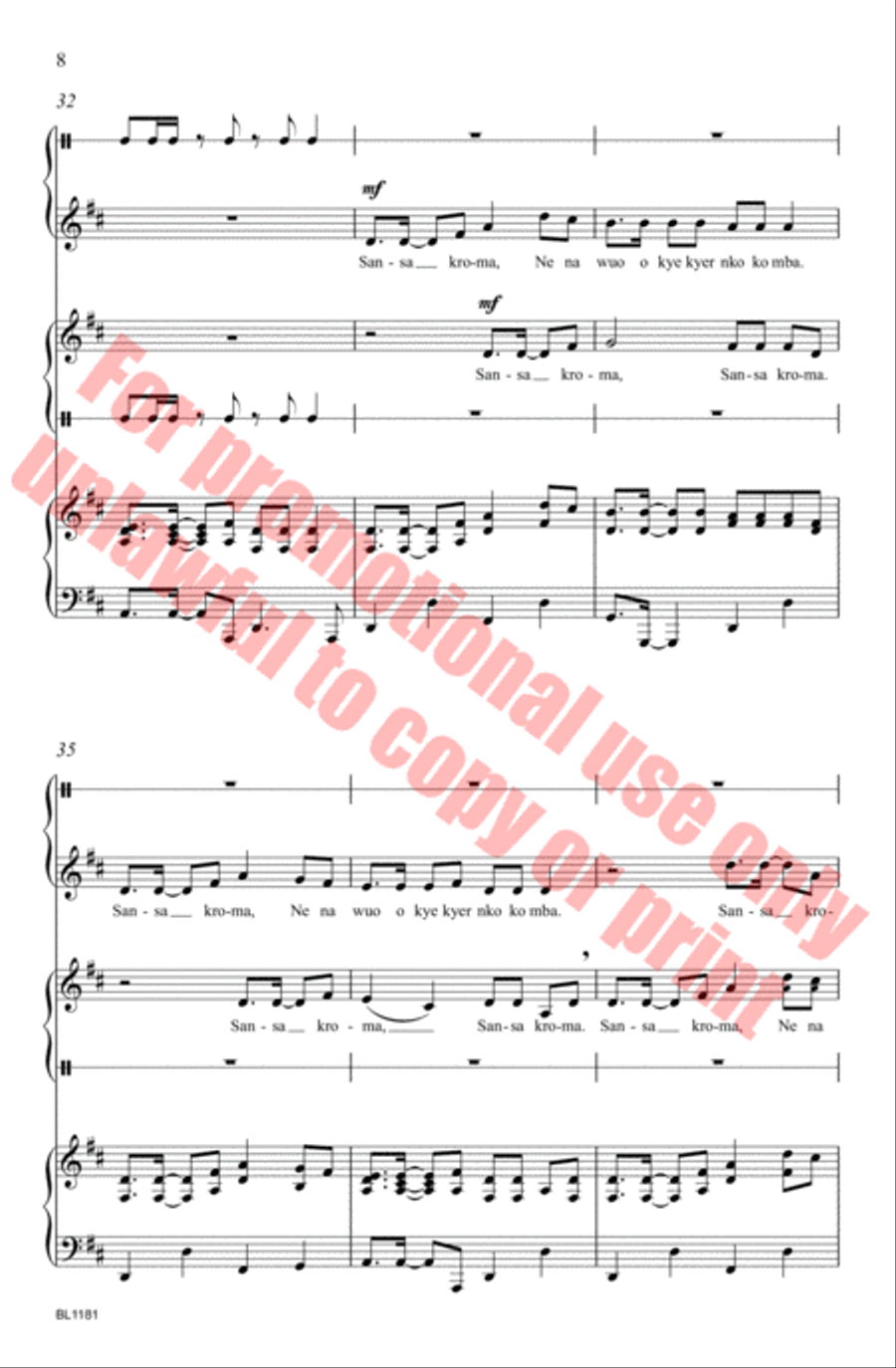 Sansa Kroma Choir scores gallery preview page 9