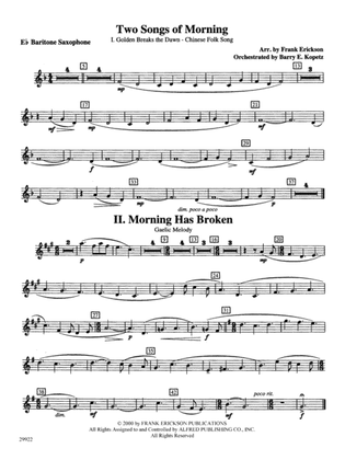 Two Songs of Morning: E-flat Baritone Saxophone