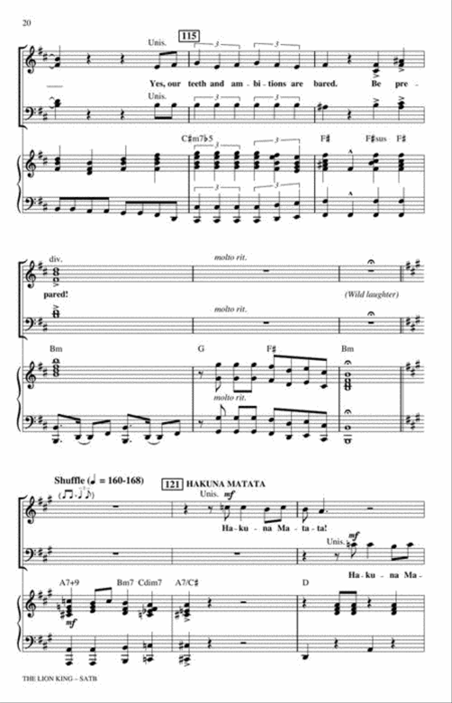 The Lion King (Medley) 4-Part scores gallery preview page 6