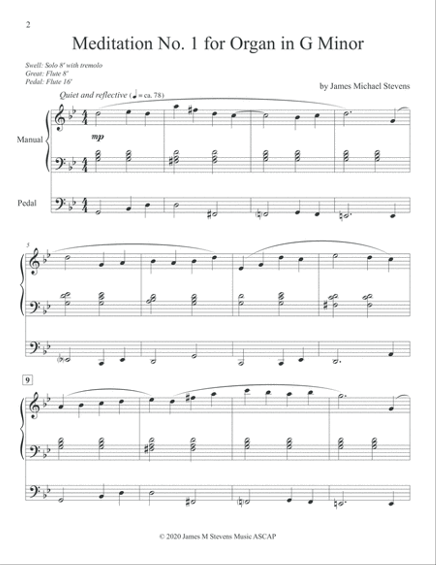 Meditations for Organ, Nos. 1-4 Organ Solo scores gallery preview page 2