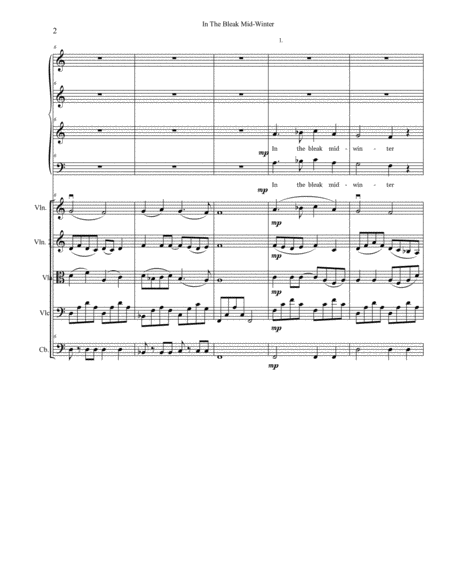 In the Bleak Midwinter by Gustave Holst, Arr. for SATB and strings image number null