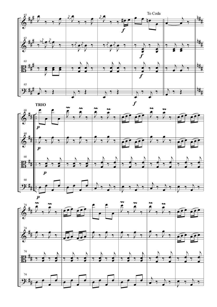 Tritsch-Tritsch Polka for String Quartet String Quartet scores gallery preview page 5