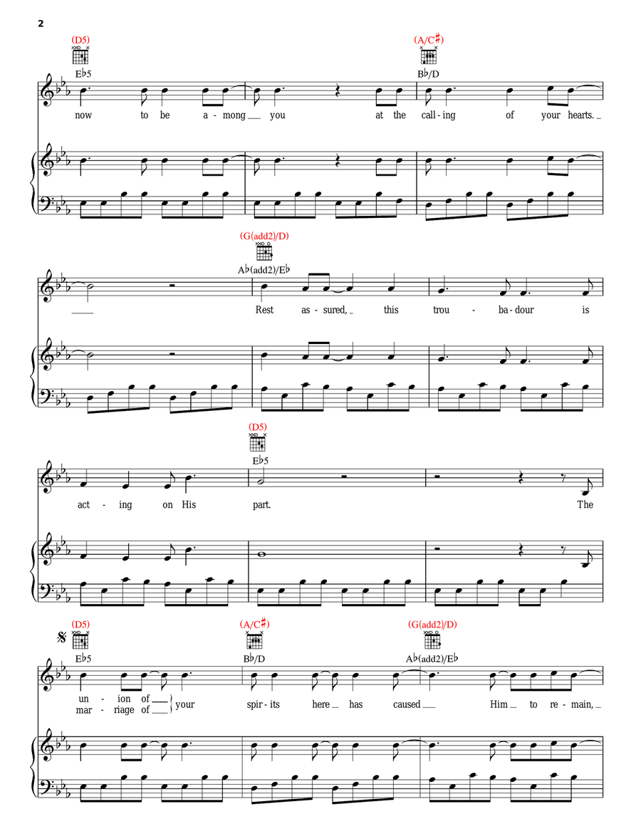Wedding Song (There Is Love) Piano, Vocal, Guitar scores gallery preview page 2