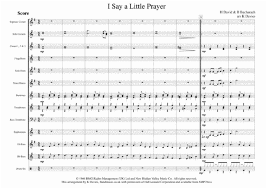 I Say A Little Prayer Small Ensemble scores gallery preview page 1