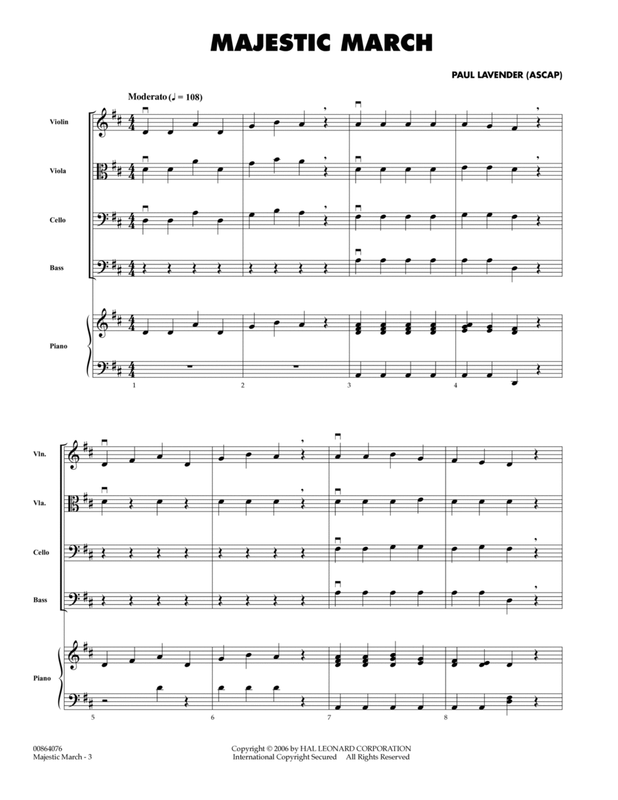 Majestic March - Full Score String Orchestra scores gallery preview page 1