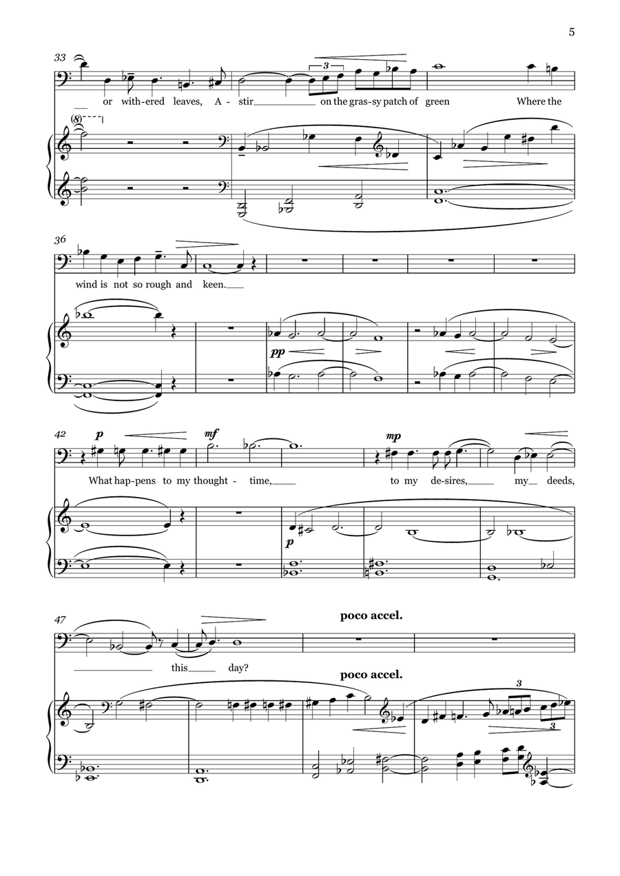 A Swan, A Man (baritone voice and piano) Piano, Vocal scores gallery preview page 4