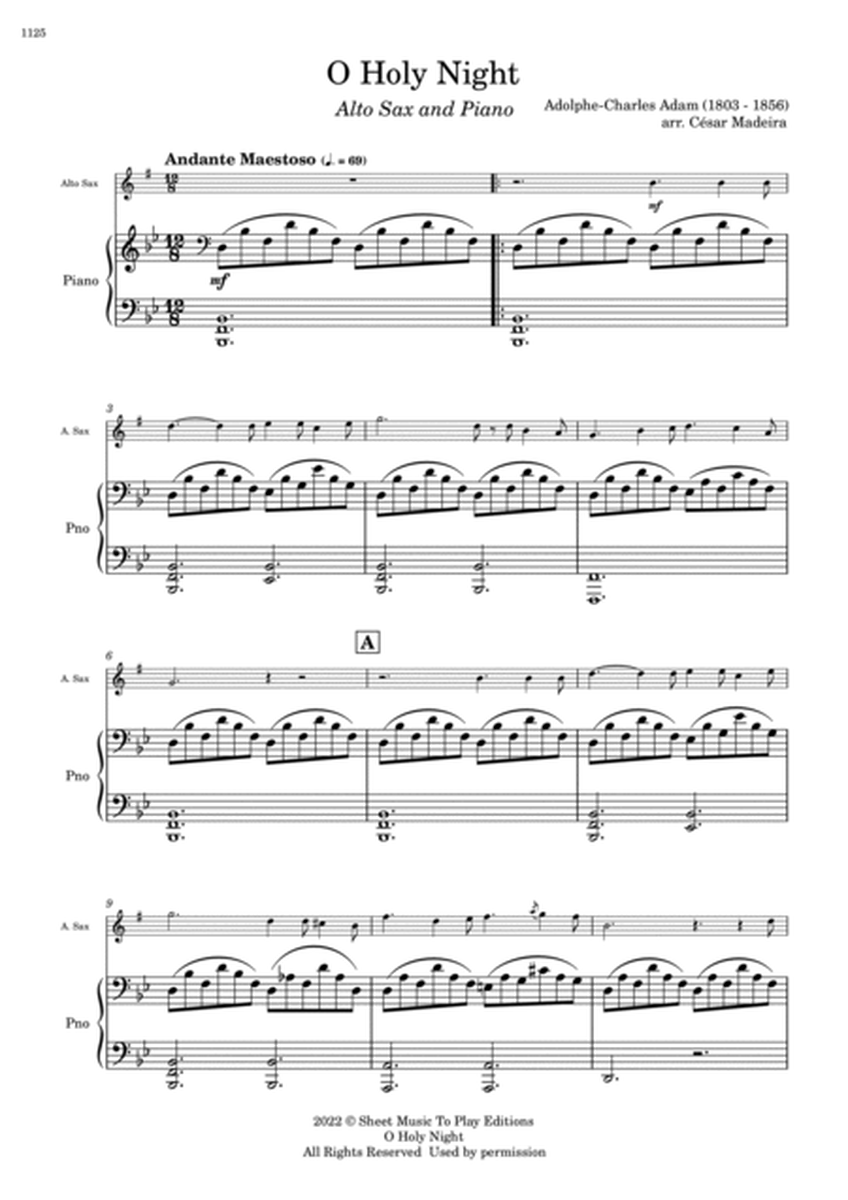 O Holy Night - Alto Sax and Piano (Full Score and Parts) image number null