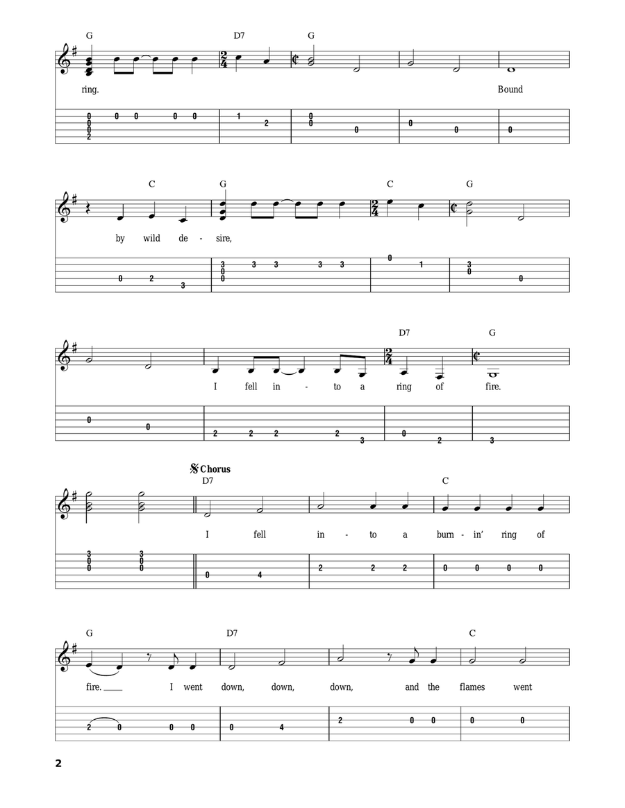 Ring Of Fire Electric Guitar scores gallery preview page 2