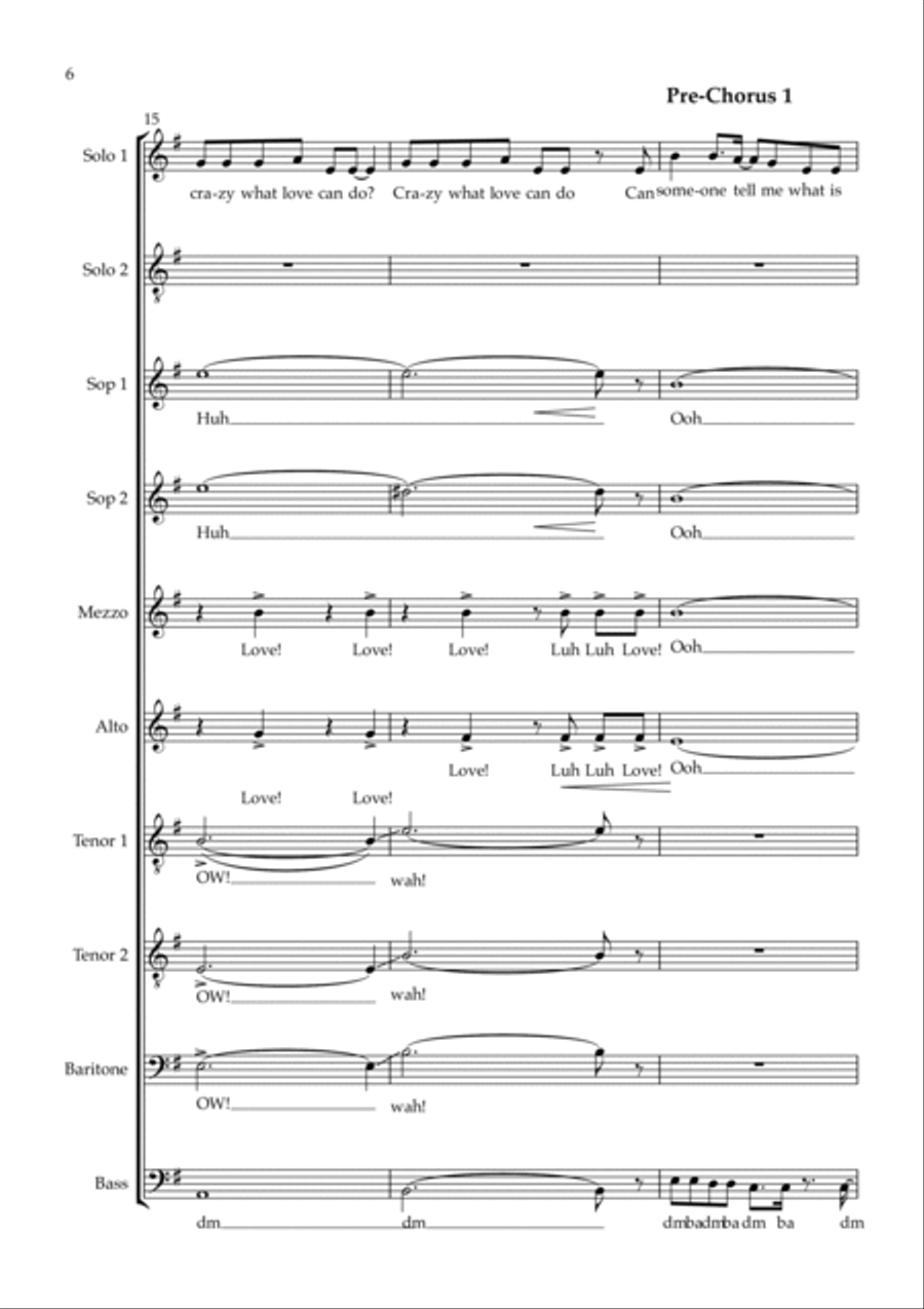 Crazy What Love Can Do A Cappella scores gallery preview page 6