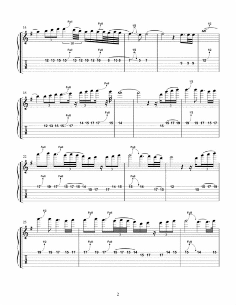 God Fingers Guitar Tablature scores gallery preview page 2