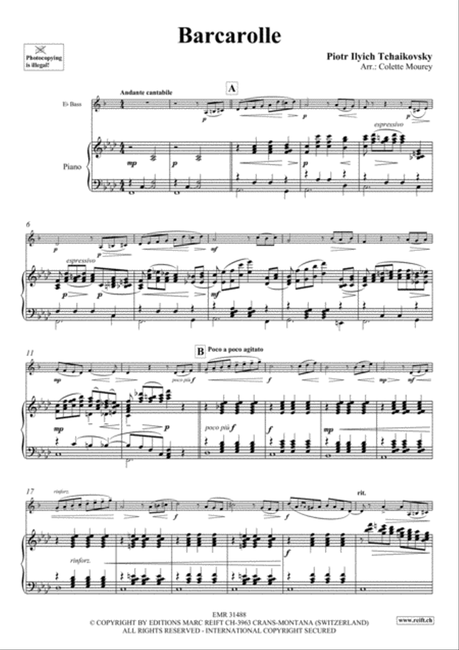 Barcarolle Barcarolle Piano Accompaniment scores gallery preview page 4