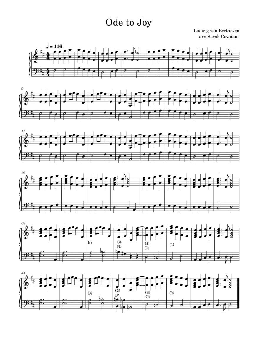 Ode to Joy Harp scores gallery preview page 1