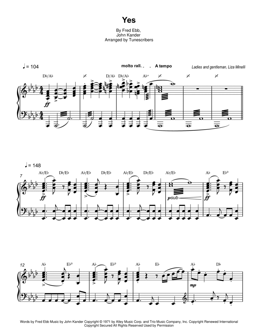 Yes Yes Voice scores gallery preview page 1