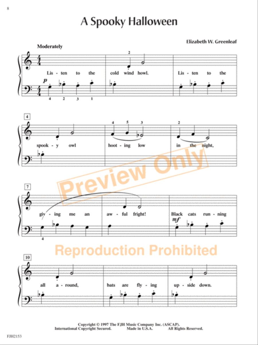 Halloween at its Best, Book 1 Easy Piano scores gallery preview page 4