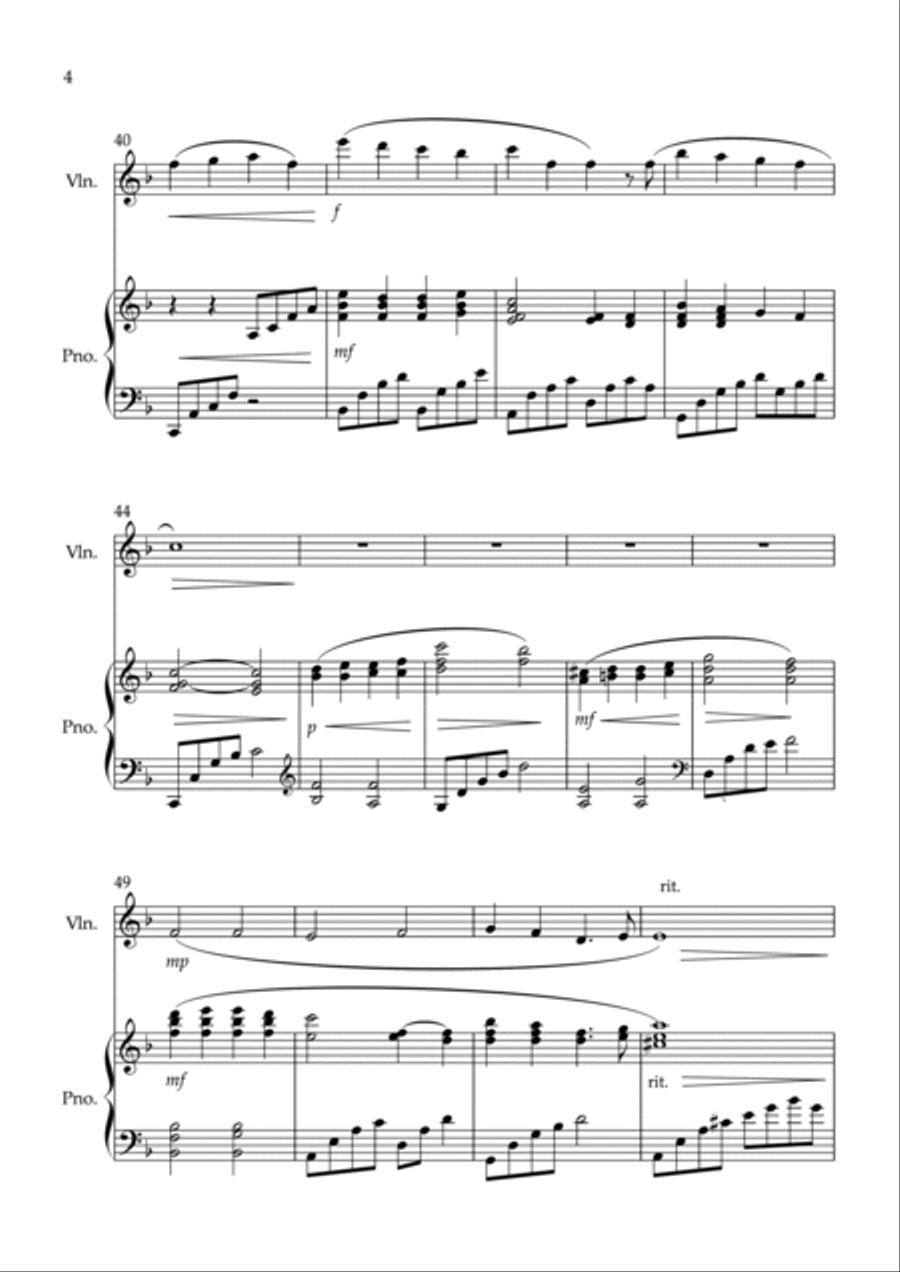 Ave Maria for violin and piano Violin Solo scores gallery preview page 4