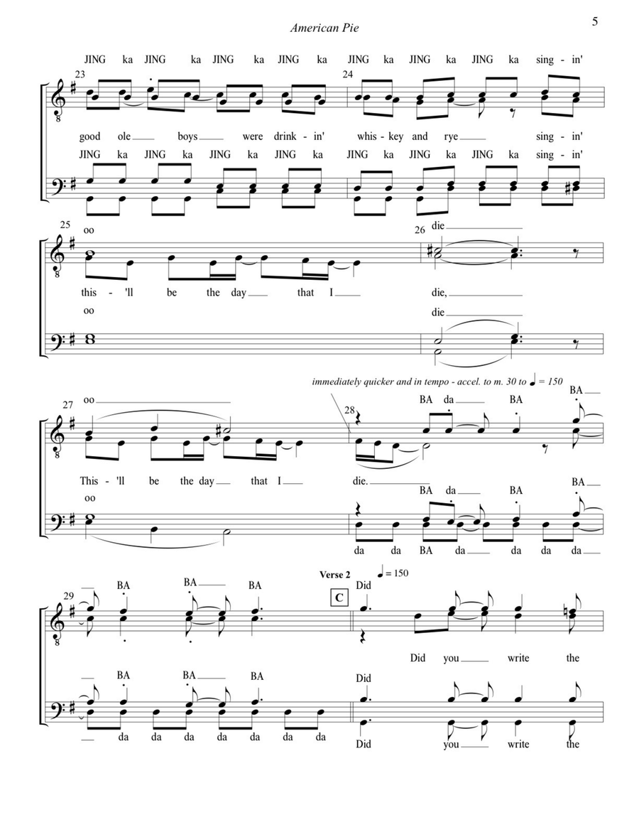 American Pie TTBB scores gallery preview page 5