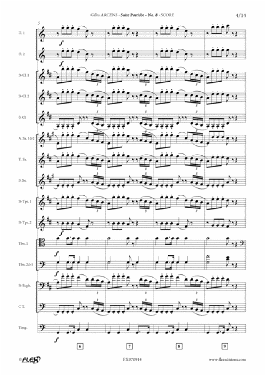 Suite Pastiche: No. 8 Concert Band scores gallery preview page 4