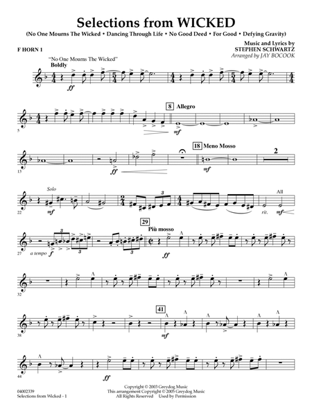 Selections from Wicked (arr. Jay Bocook) - F Horn 1