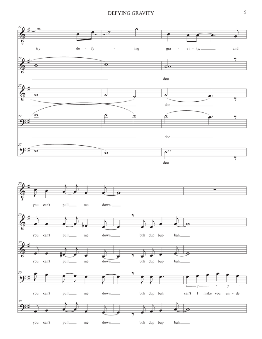 Defying Gravity 4-Part scores gallery preview page 5