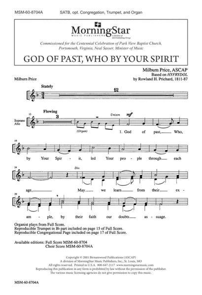 God of Past, Who by Your Spirit (Downloadable Choral Score)