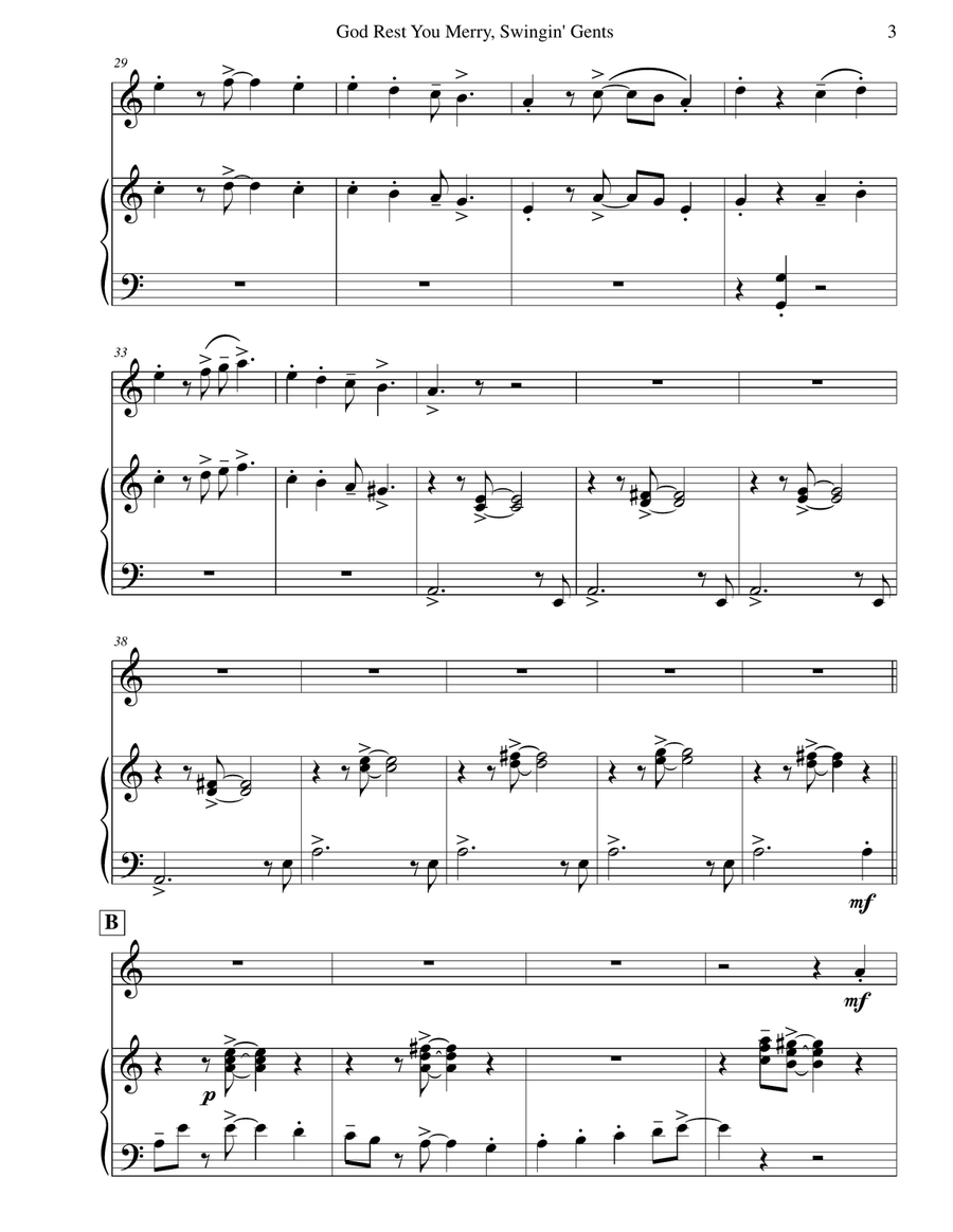 God Rest You Merry, Gentlemen B-Flat Trumpet scores gallery preview page 5