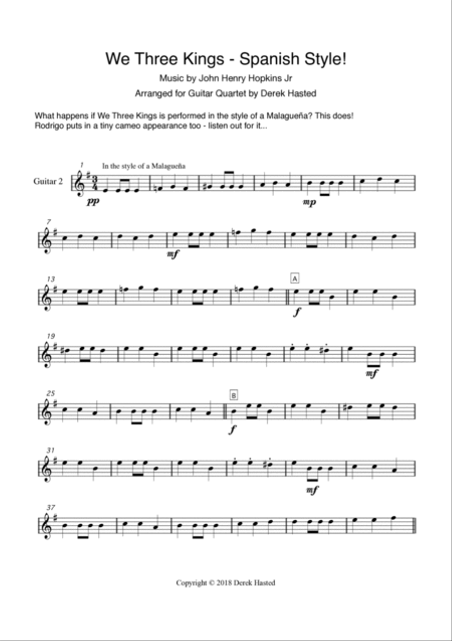 We Three Kings (Spanish Style!) - 4 guitars/large ensemble Large Ensemble scores gallery preview page 6