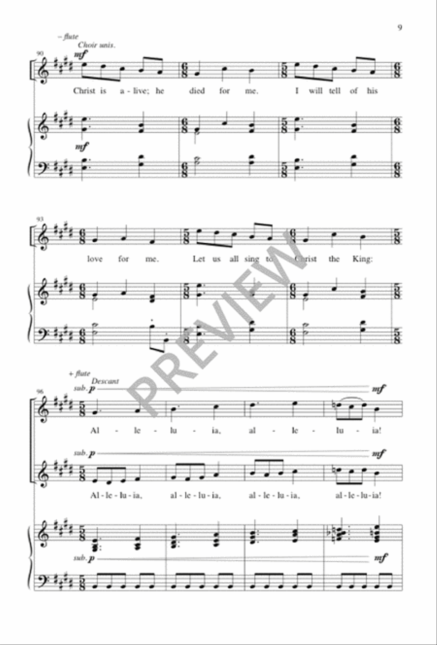An Easter Alleluia Unison Choir scores gallery preview page 10