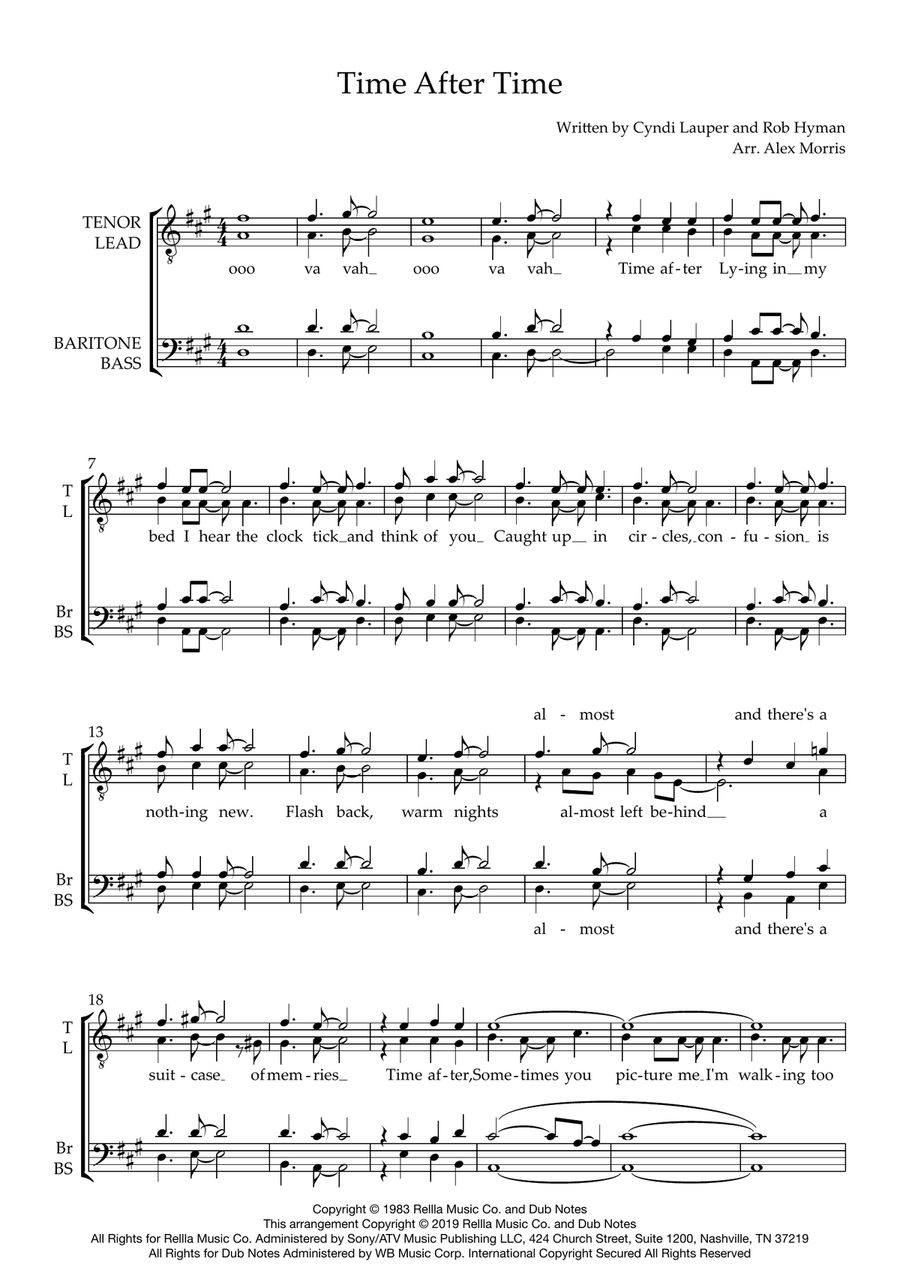 Time After Time TTBB scores gallery preview page 1