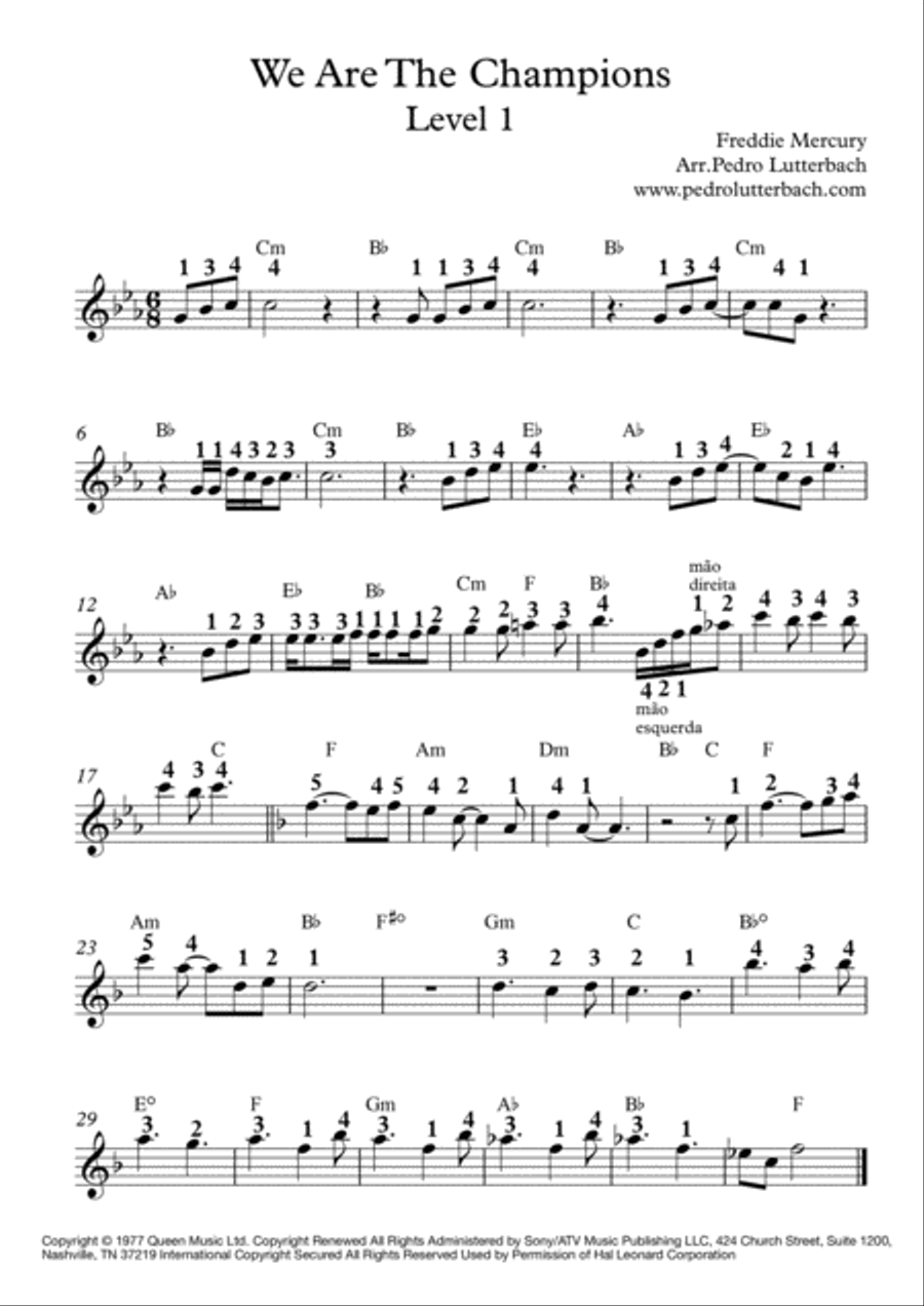 We Are The Champions Small Ensemble scores gallery preview page 1