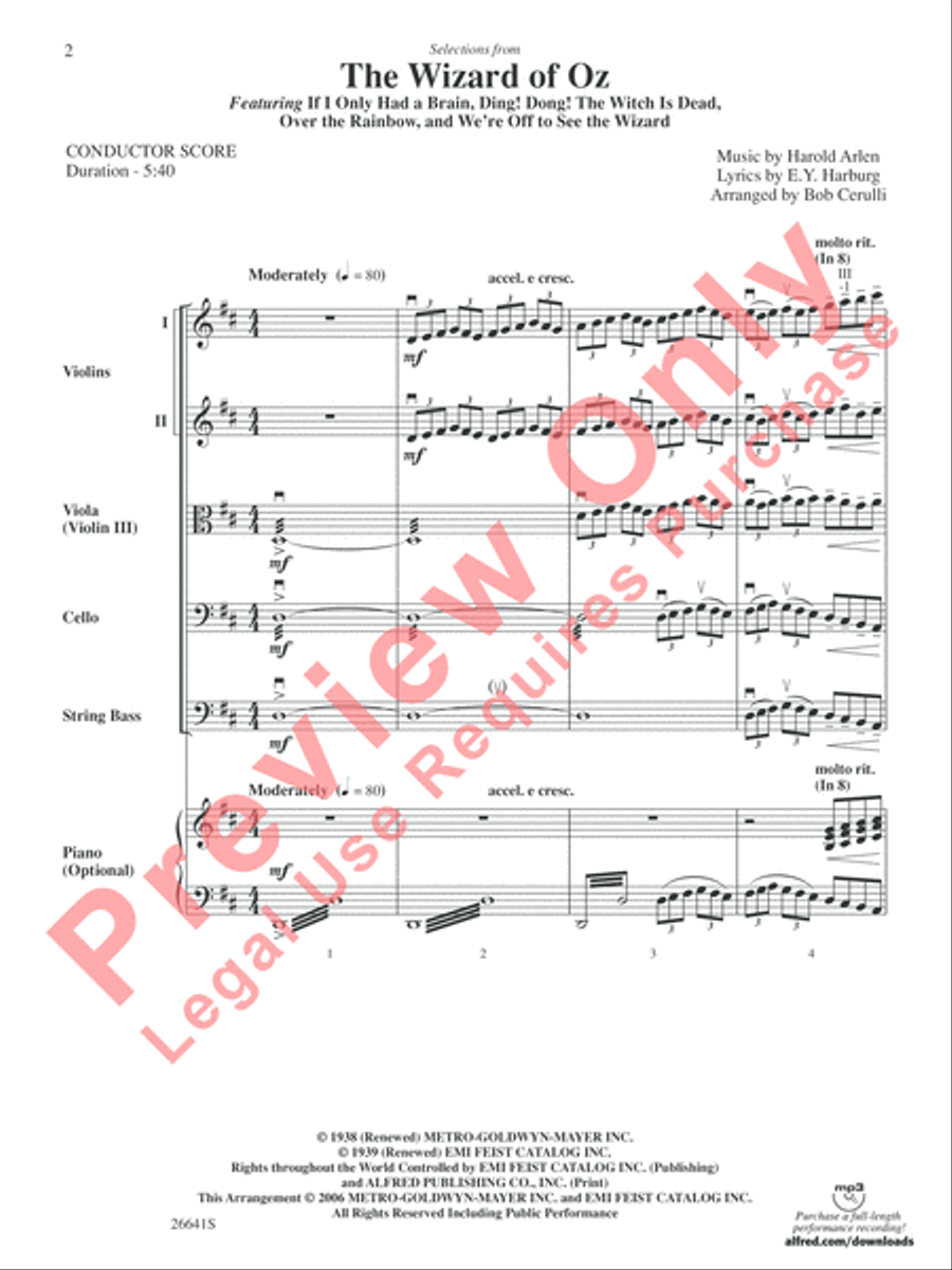 The Wizard of Oz String Orchestra scores gallery preview page 3