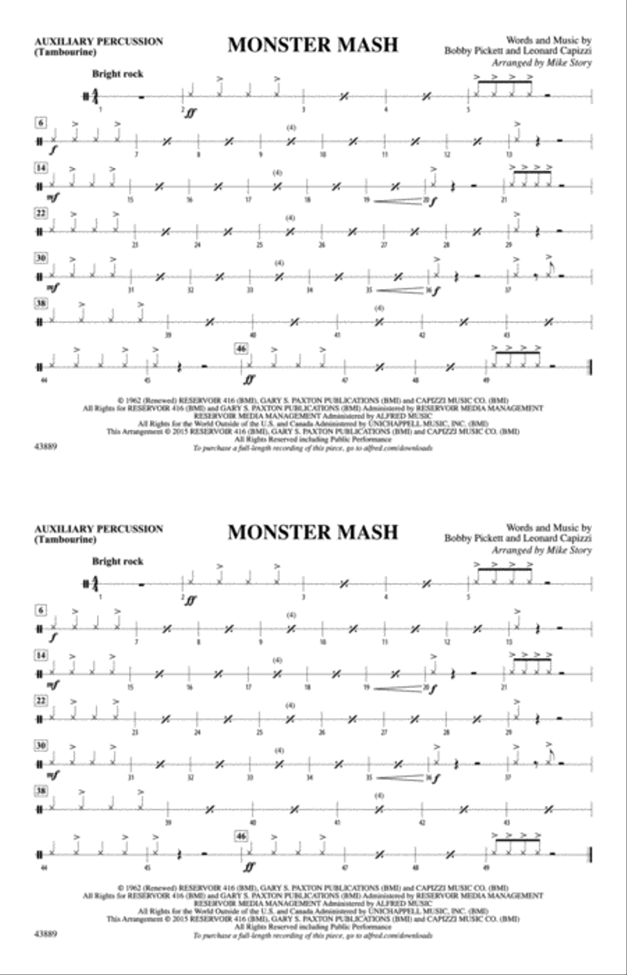 Monster Mash: Auxiliary Percussion Marching Band scores gallery preview page 1