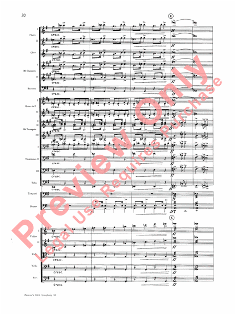 Dvorák's Fifth Symphony (New World, Fourth Movement) Full Orchestra scores gallery preview page 21