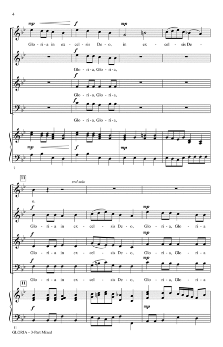 Gloria (from Lord Nelson Mass) (arr. Russell Robinson) 3-Part scores gallery preview page 2