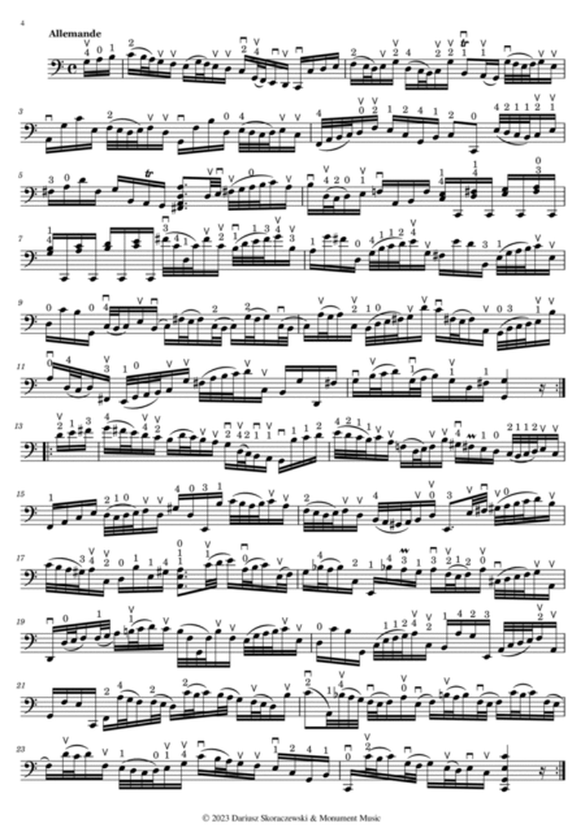 Bach - Suite No. 3 for Cello Solo in C Major, BWV 1009 image number null