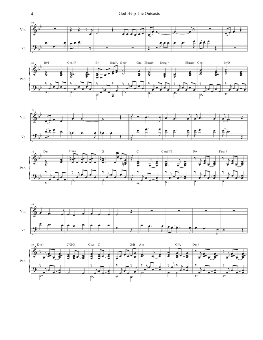God Help The Outcasts Piano Trio scores gallery preview page 4