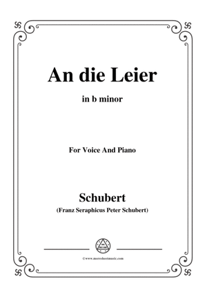 Book cover for Schubert-An die Leier(To My Lyre),Op.56 No.2,in b minor,for Voice&Piano