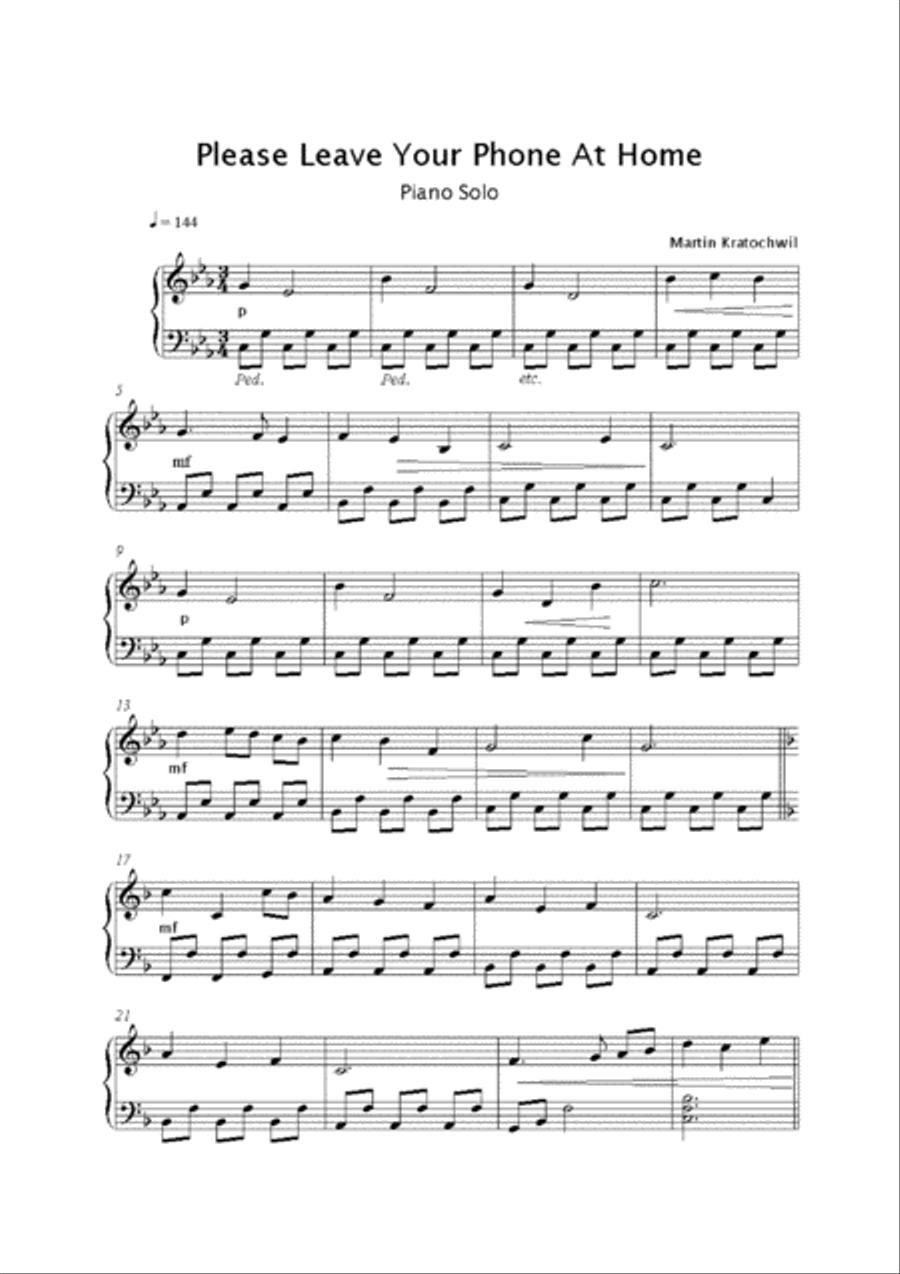 Please Leave Your Phone at Home Piano Solo scores gallery preview page 2