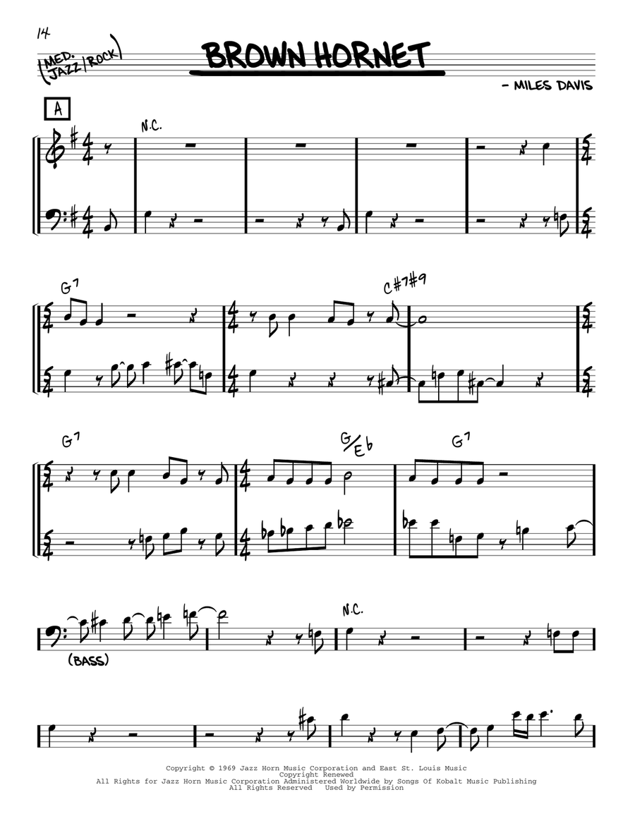 Brown Hornet Piano scores gallery preview page 1