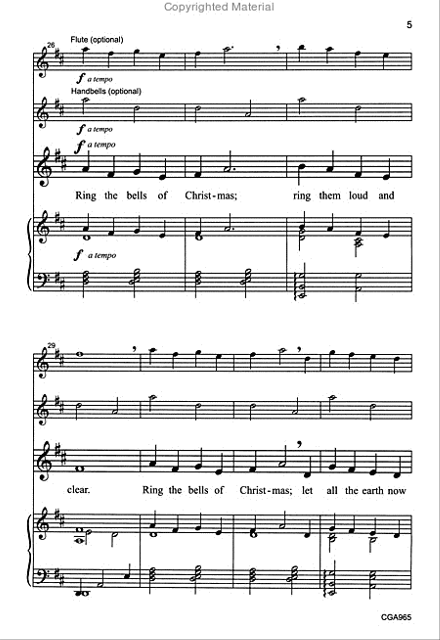 Ring the Bells of Christmas Unison Choir scores gallery preview page 5