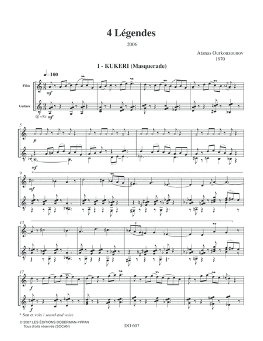 Quatre légendes (fl. / guit.) Flute scores gallery preview page 4