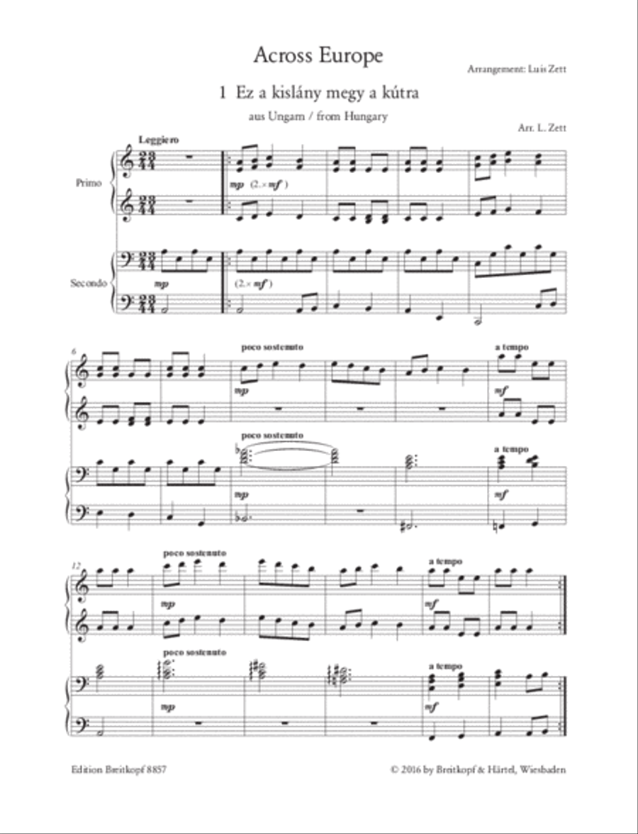 Across Europe Piano Duet scores gallery preview page 2