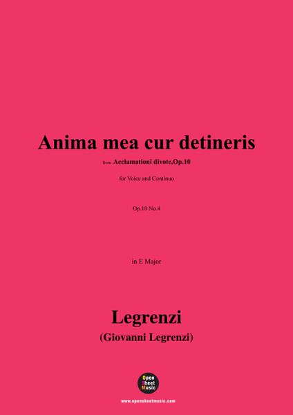 Legrenzi-Anima mea cur detineris,Op.10 No.4,in E Major