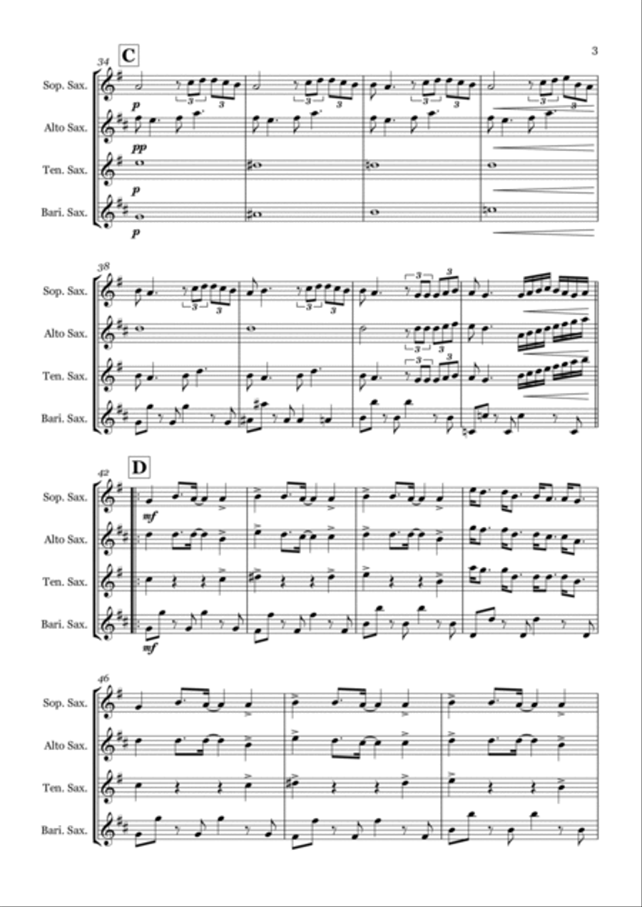 Thank U, Next Saxophone Quartet scores gallery preview page 3
