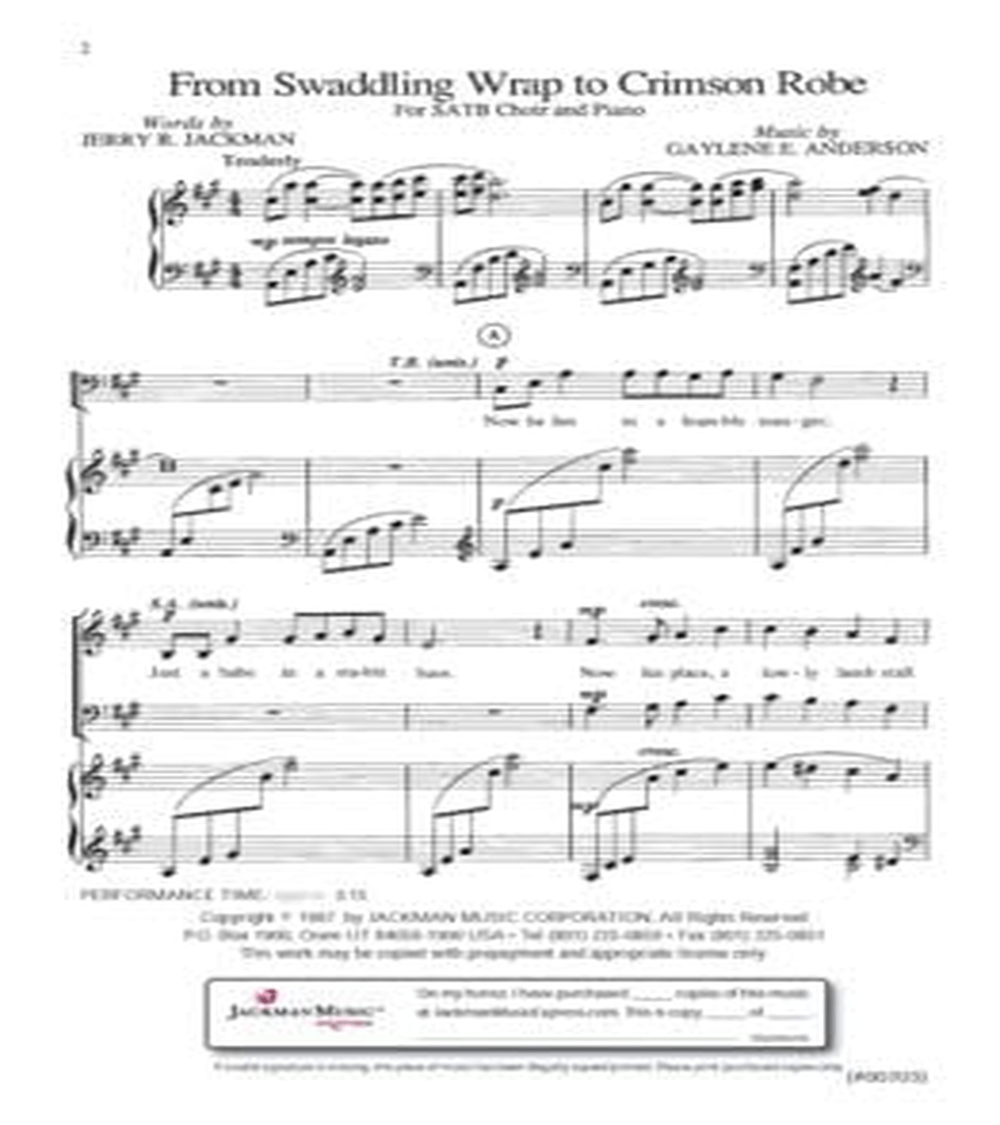 From Swaddling Wrap to Crimson Robe - SATB 4-Part scores gallery preview page 2