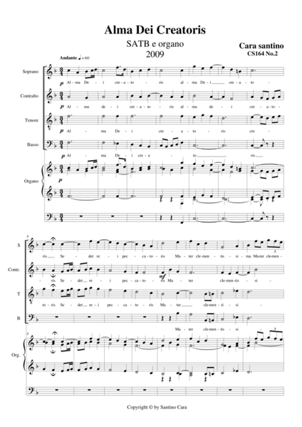 Alma Dei creatoris - Choir SATB and organ image number null