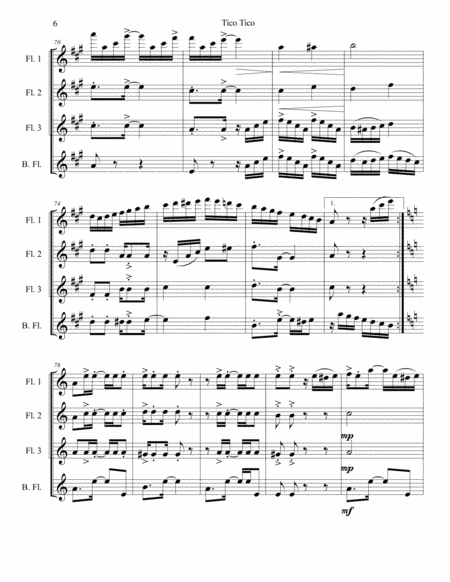 TICO TICO - Flute Quartet image number null