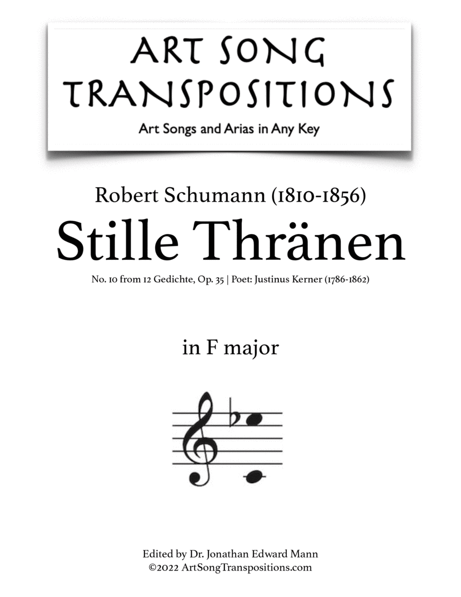 SCHUMANN: Stille Thränen, Op. 35 no. 10 (transposed to F major)