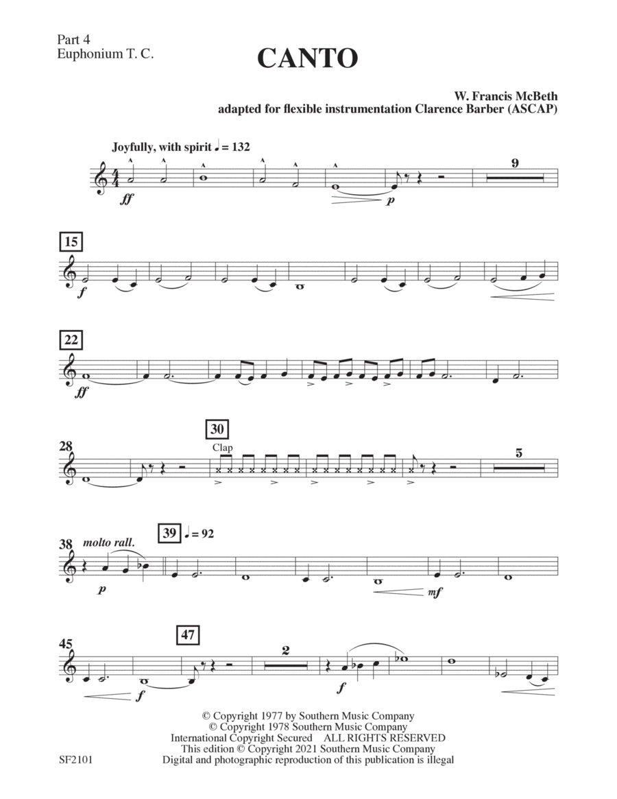 Canto - Euphonium T.C. Concert Band scores gallery preview page 1